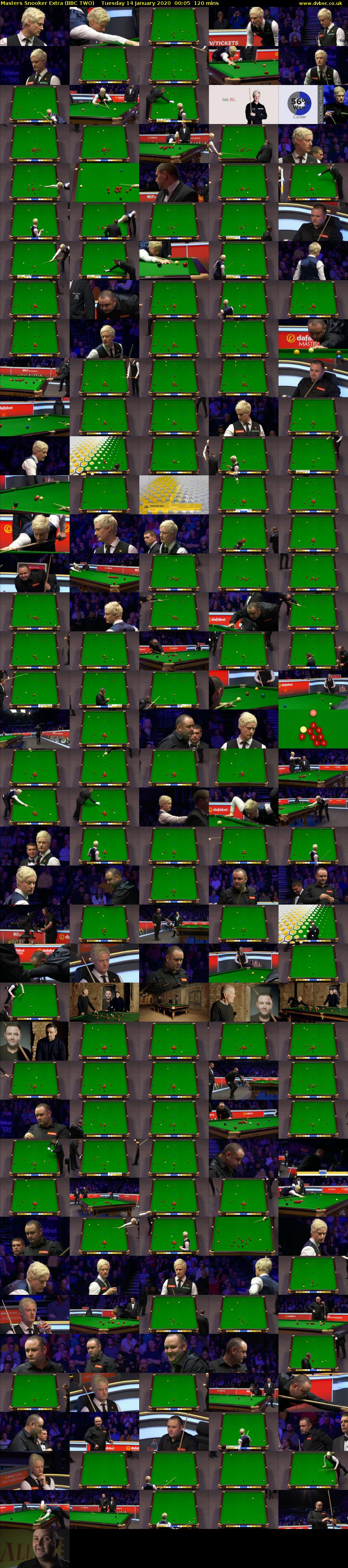 Masters Snooker Extra (BBC TWO) Tuesday 14 January 2020 00:05 - 02:05