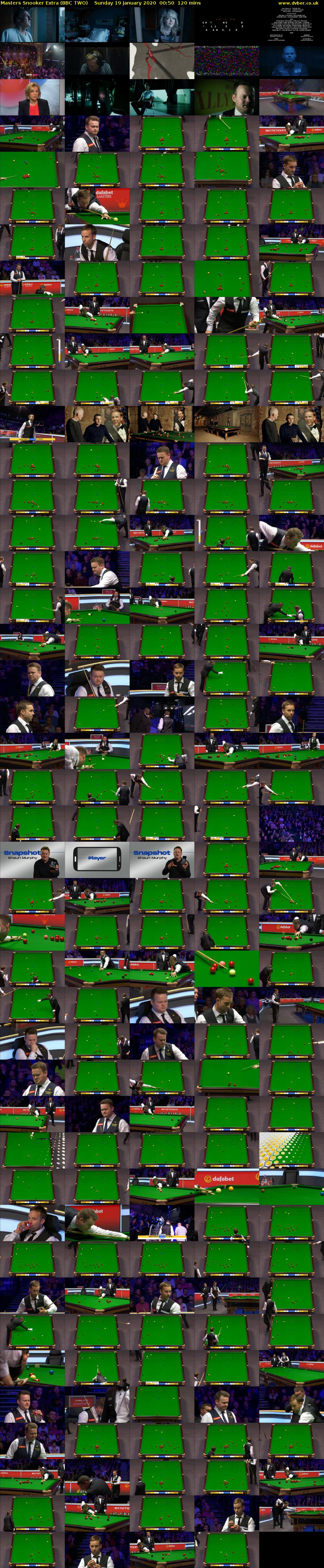 Masters Snooker Extra (BBC TWO) Sunday 19 January 2020 00:50 - 02:50