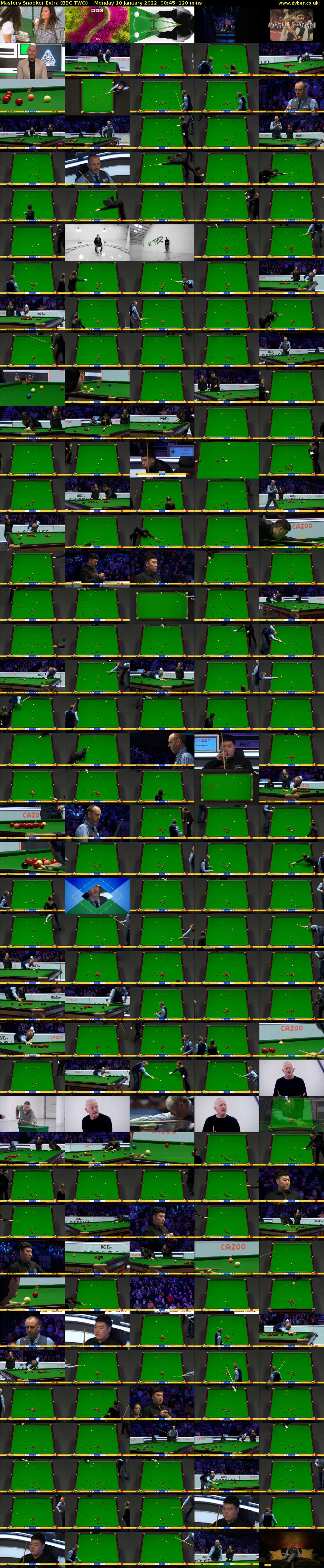 Masters Snooker Extra (BBC TWO) Monday 10 January 2022 00:45 - 02:45