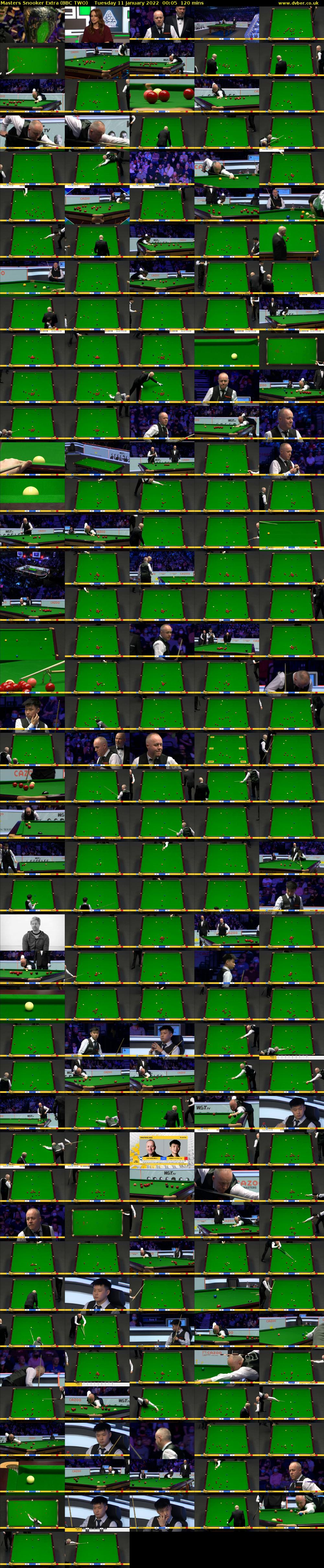 Masters Snooker Extra (BBC TWO) Tuesday 11 January 2022 00:05 - 02:05