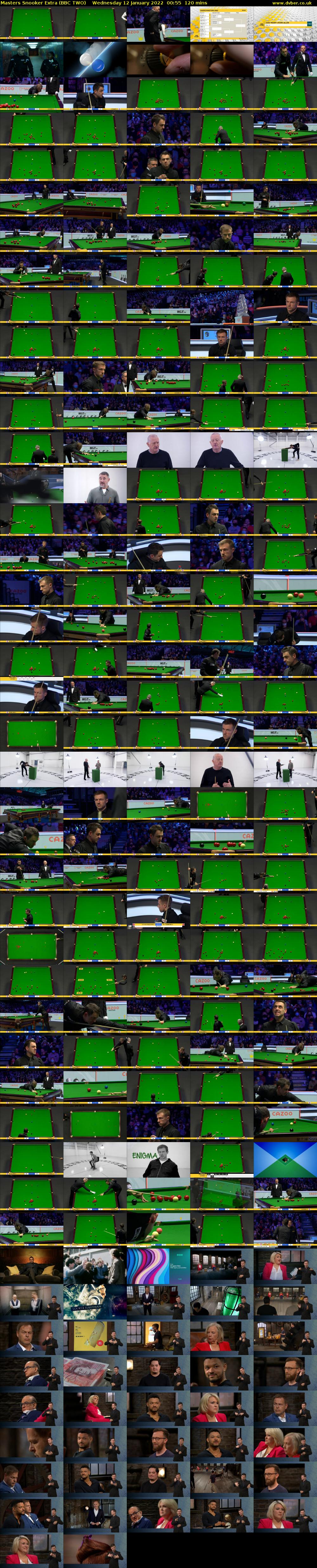 Masters Snooker Extra (BBC TWO) Wednesday 12 January 2022 00:55 - 02:55