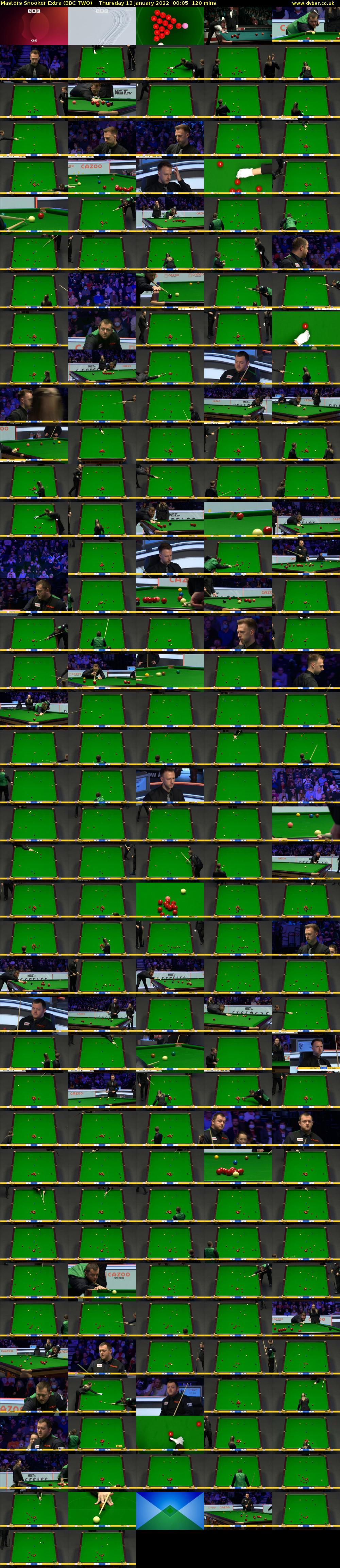 Masters Snooker Extra (BBC TWO) Thursday 13 January 2022 00:05 - 02:05