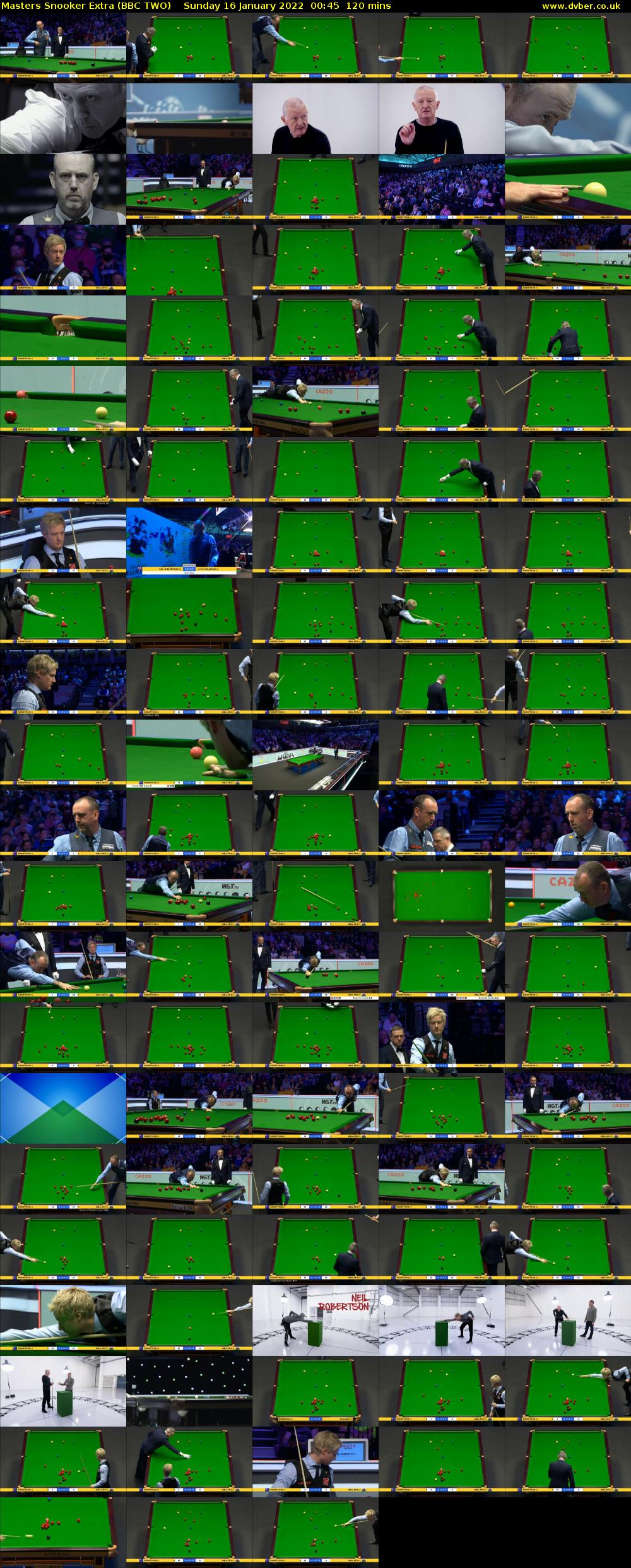 Masters Snooker Extra (BBC TWO) Sunday 16 January 2022 00:45 - 02:45