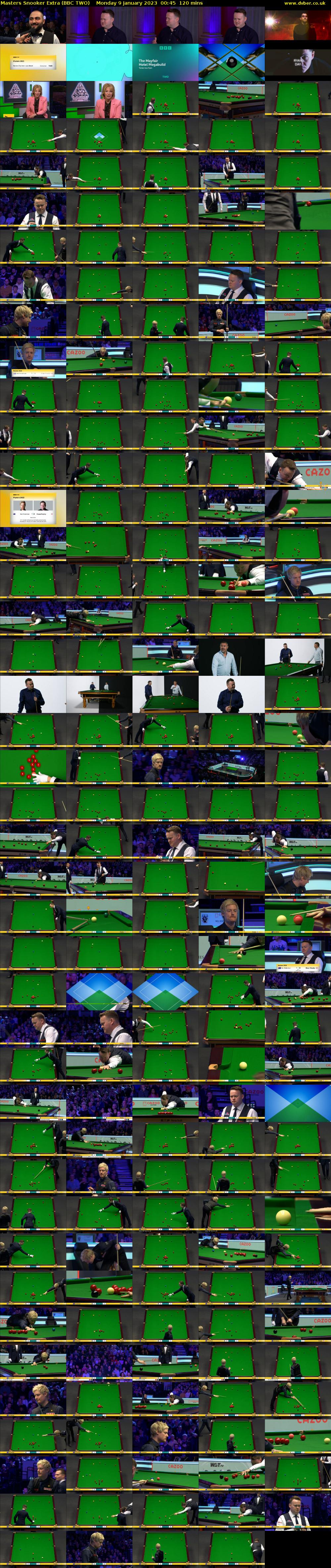 Masters Snooker Extra (BBC TWO) Monday 9 January 2023 00:45 - 02:45