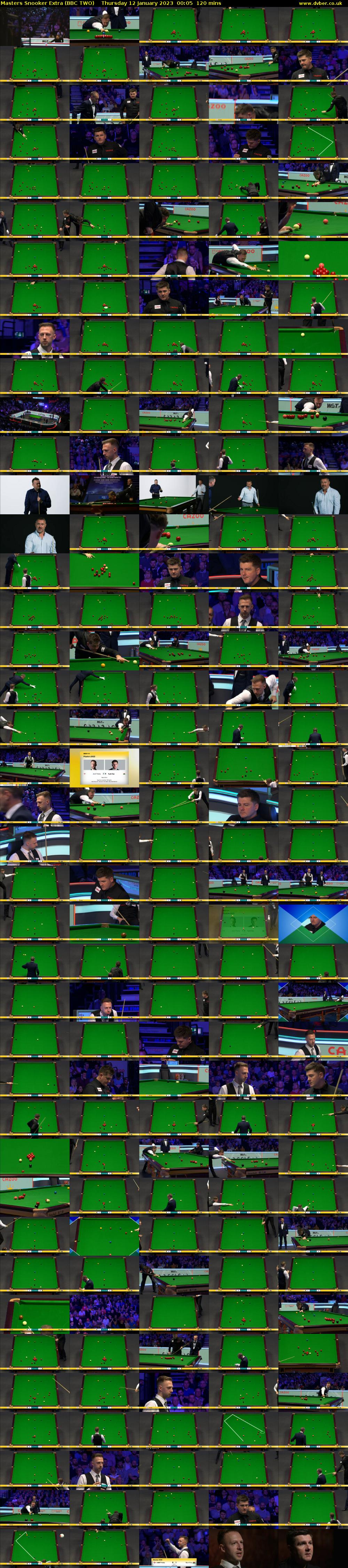 Masters Snooker Extra (BBC TWO) Thursday 12 January 2023 00:05 - 02:05
