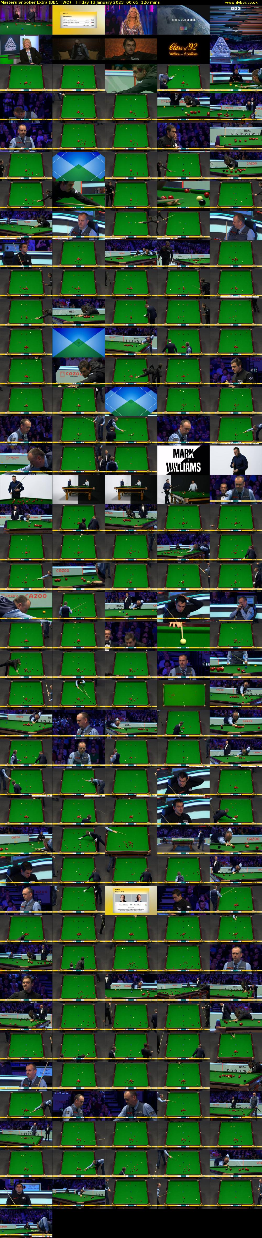 Masters Snooker Extra (BBC TWO) Friday 13 January 2023 00:05 - 02:05