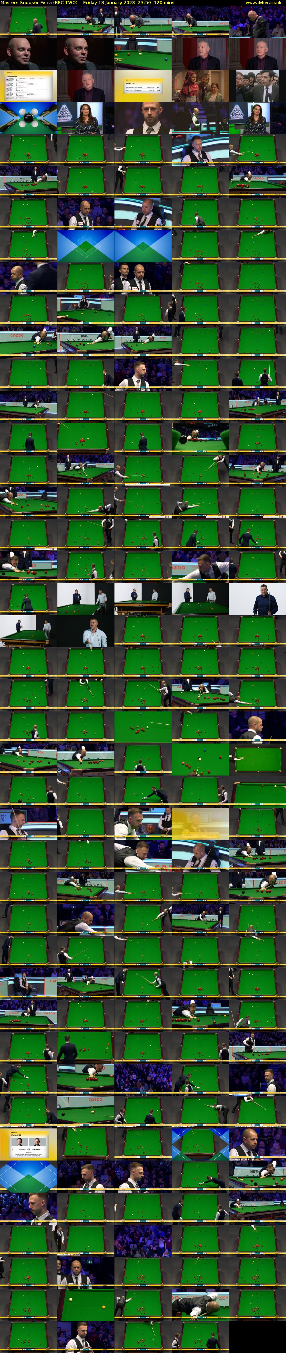 Masters Snooker Extra (BBC TWO) Friday 13 January 2023 23:50 - 01:50