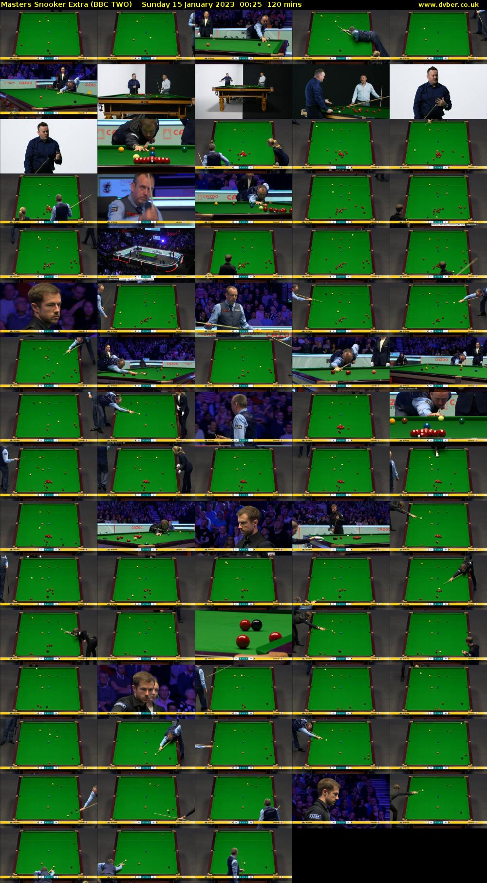 Masters Snooker Extra (BBC TWO) Sunday 15 January 2023 00:25 - 02:25