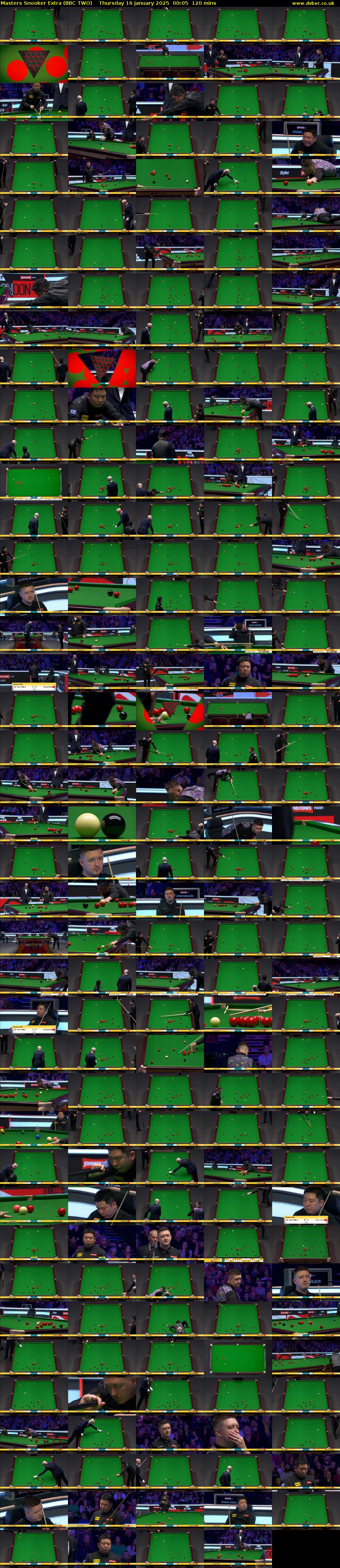 Masters Snooker Extra (BBC TWO) Thursday 16 January 2025 00:05 - 02:05