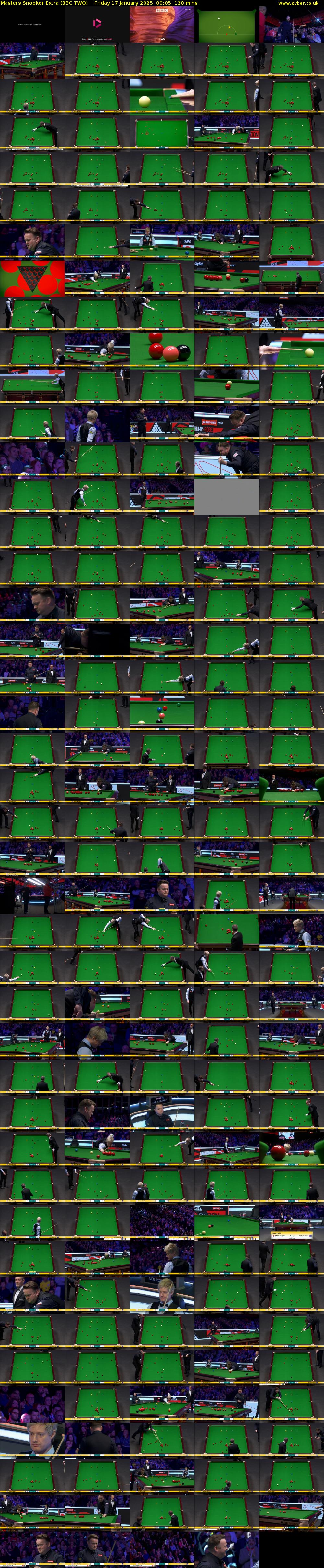 Masters Snooker Extra (BBC TWO) Friday 17 January 2025 00:05 - 02:05