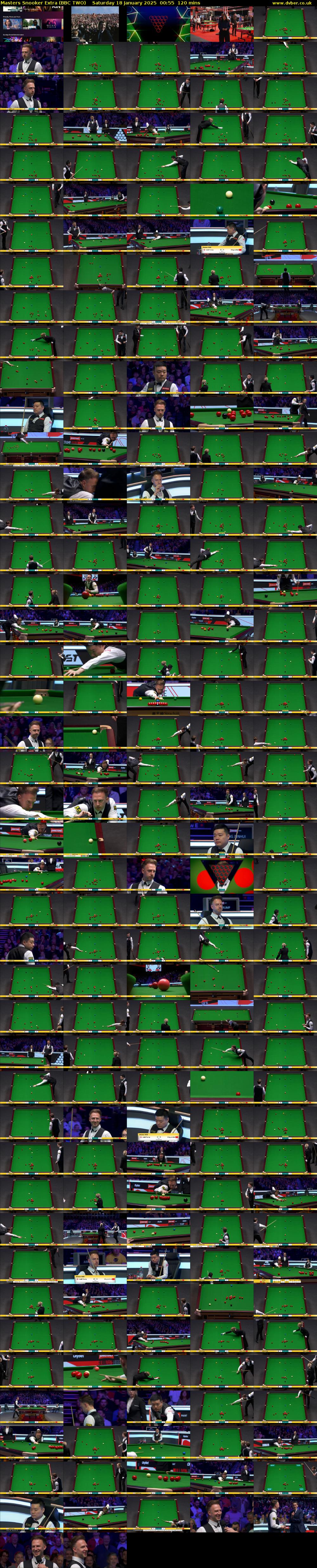 Masters Snooker Extra (BBC TWO) Saturday 18 January 2025 00:55 - 02:55