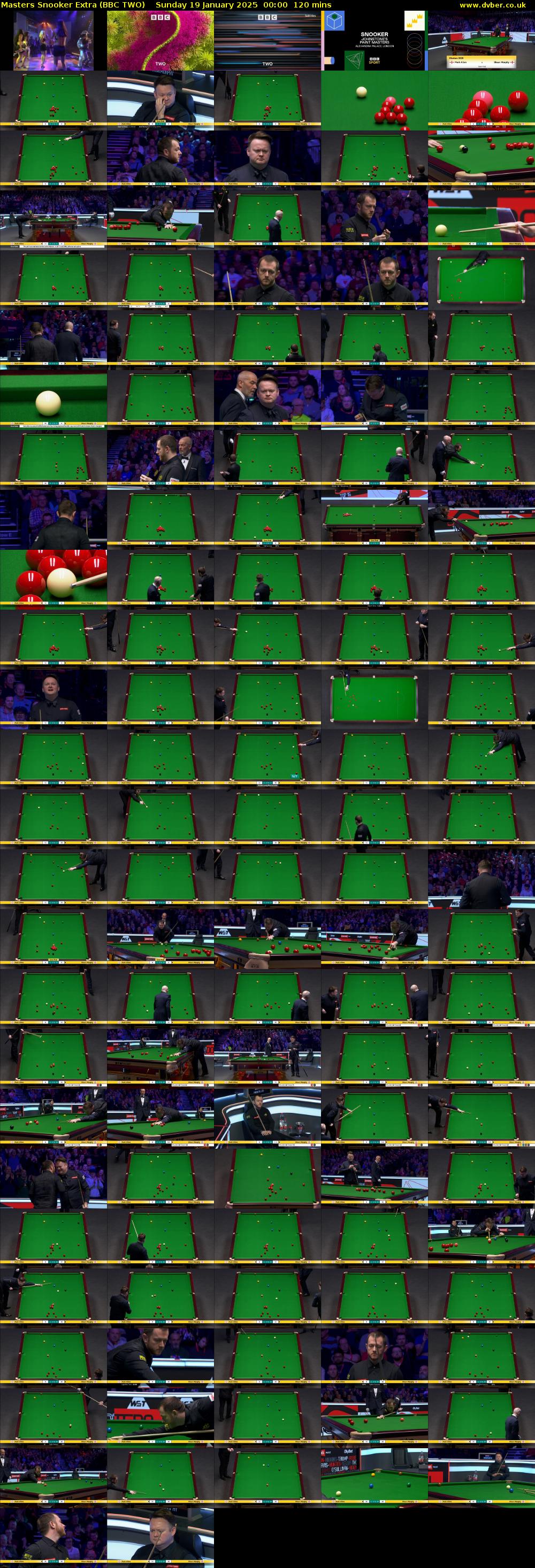 Masters Snooker Extra (BBC TWO) Sunday 19 January 2025 00:00 - 02:00
