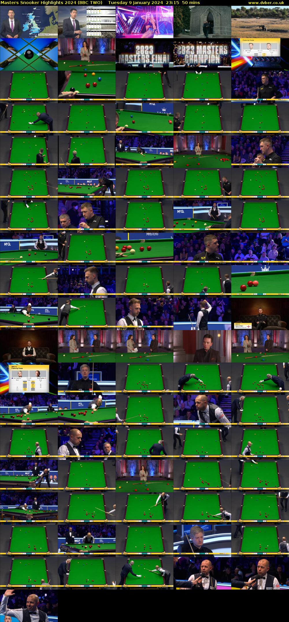 Masters Snooker Highlights 2024 (BBC TWO) Tuesday 9 January 2024 23:15 - 00:05