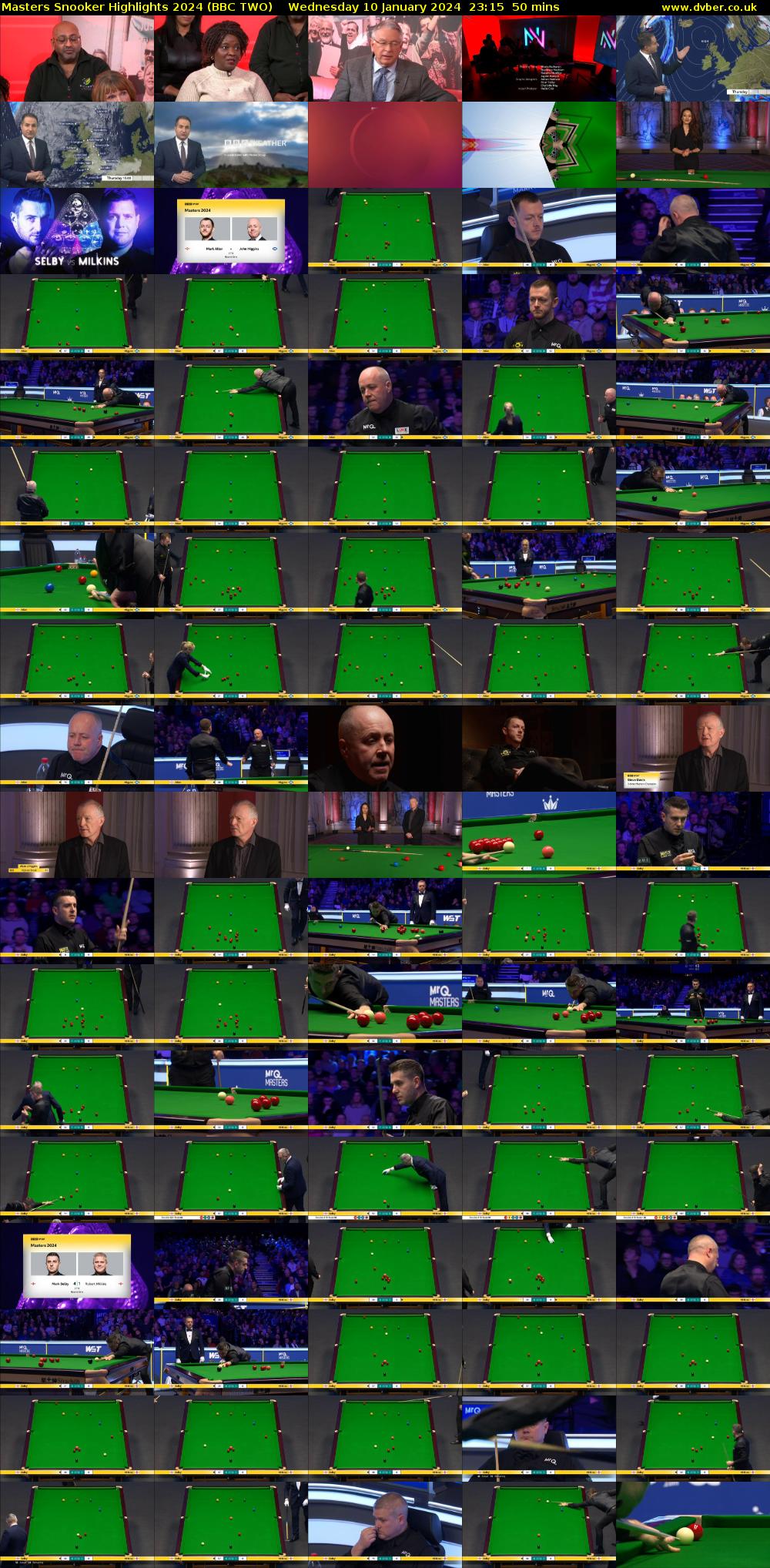 Masters Snooker Highlights 2024 (BBC TWO) Wednesday 10 January 2024 23:15 - 00:05