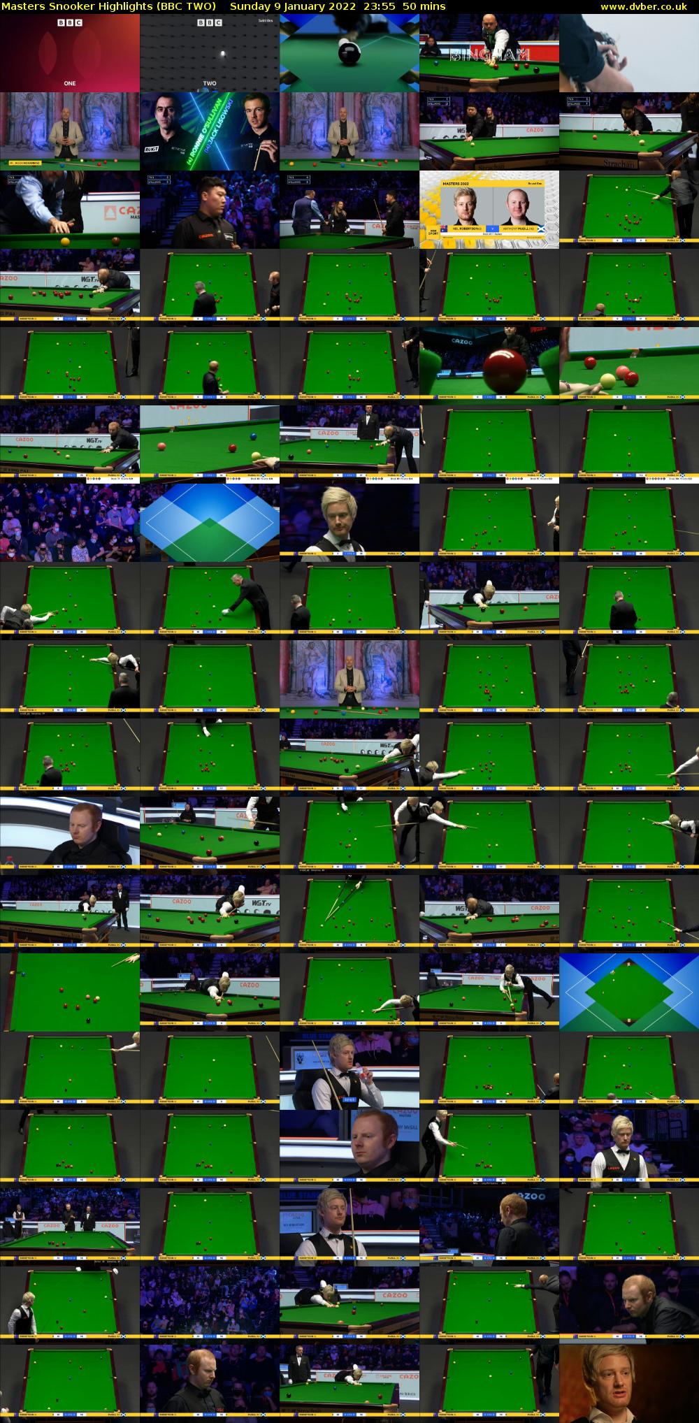 Masters Snooker Highlights (BBC TWO) Sunday 9 January 2022 23:55 - 00:45