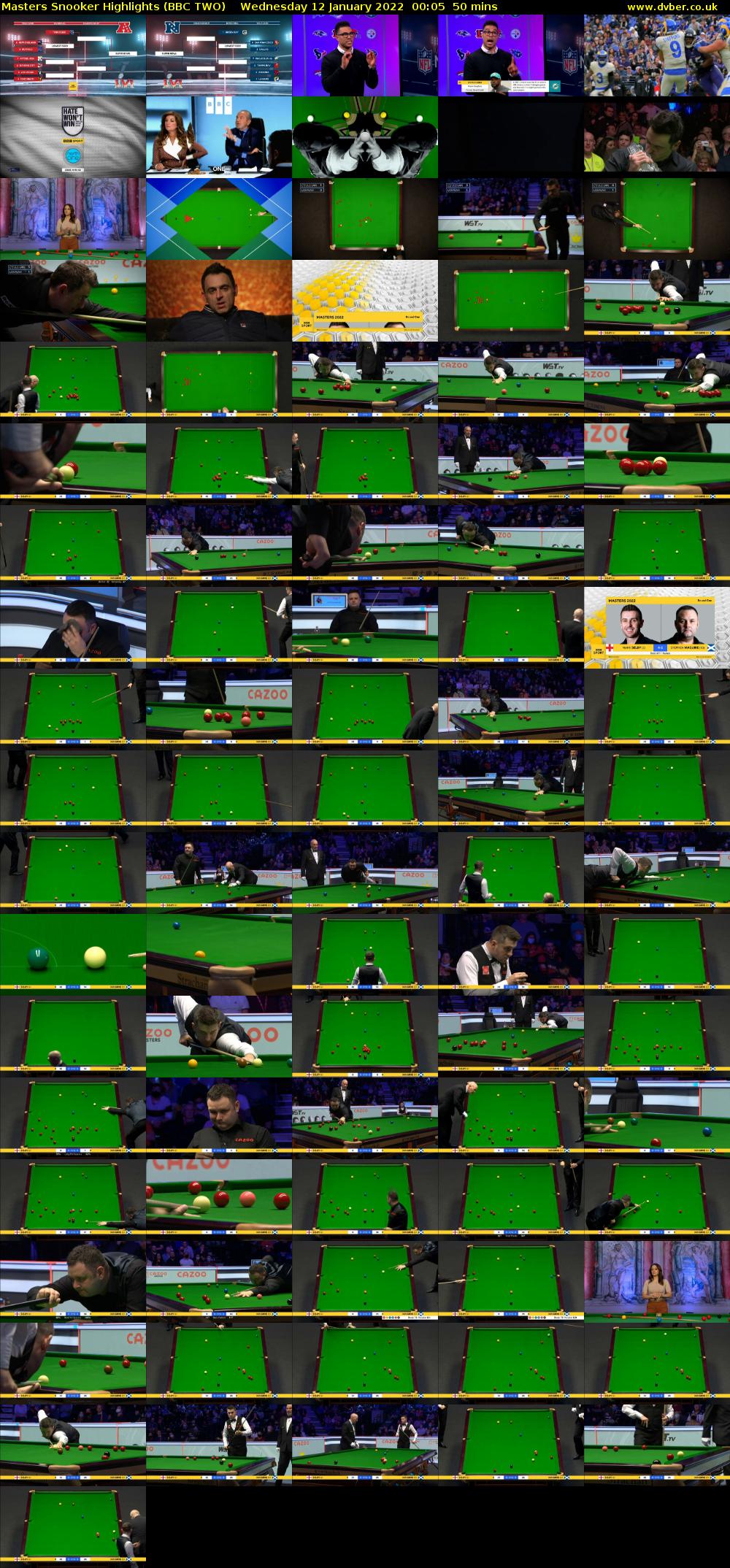 Masters Snooker Highlights (BBC TWO) Wednesday 12 January 2022 00:05 - 00:55