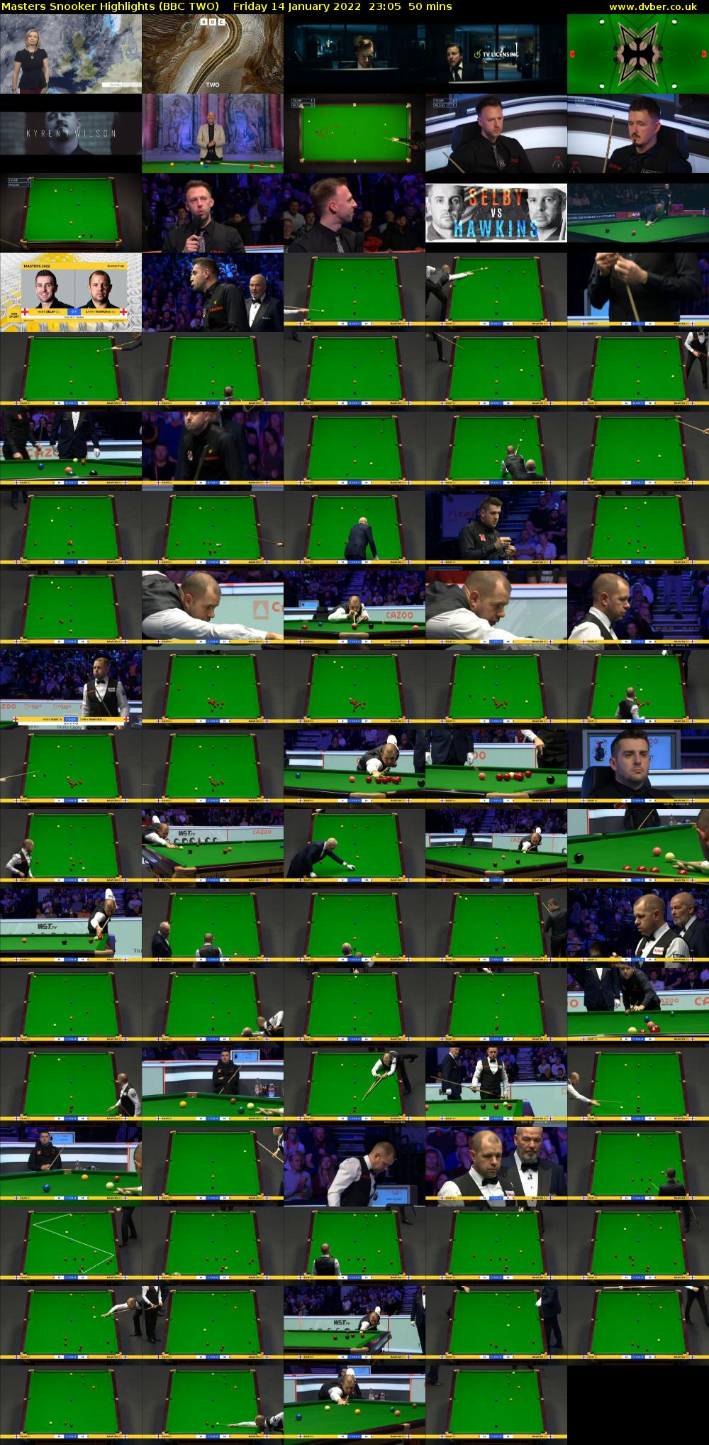 Masters Snooker Highlights (BBC TWO) Friday 14 January 2022 23:05 - 23:55