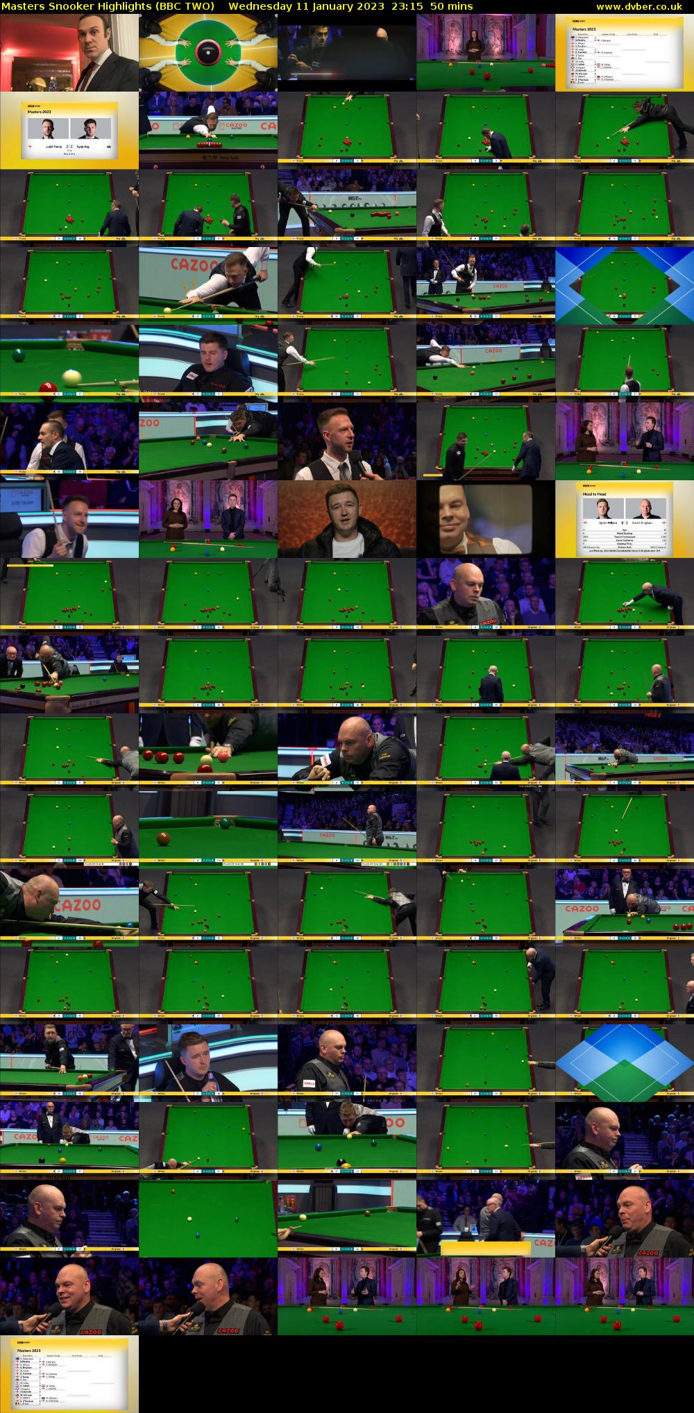 Masters Snooker Highlights (BBC TWO) Wednesday 11 January 2023 23:15 - 00:05