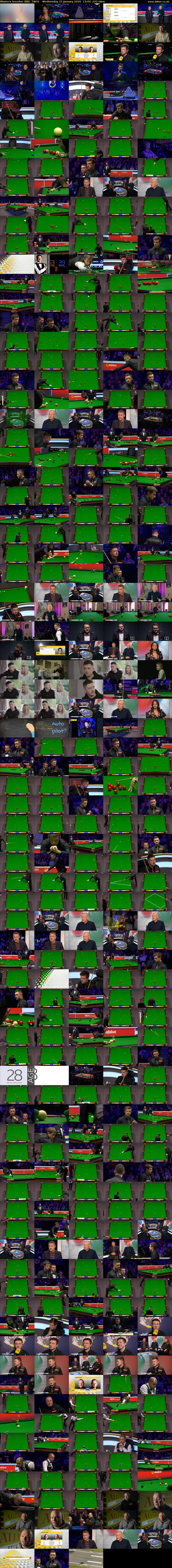 Masters Snooker (BBC TWO) Wednesday 15 January 2020 13:00 - 16:45