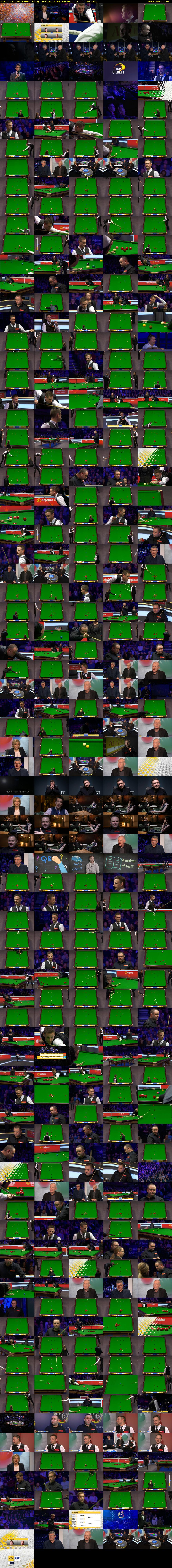 Masters Snooker (BBC TWO) Friday 17 January 2020 13:00 - 16:45