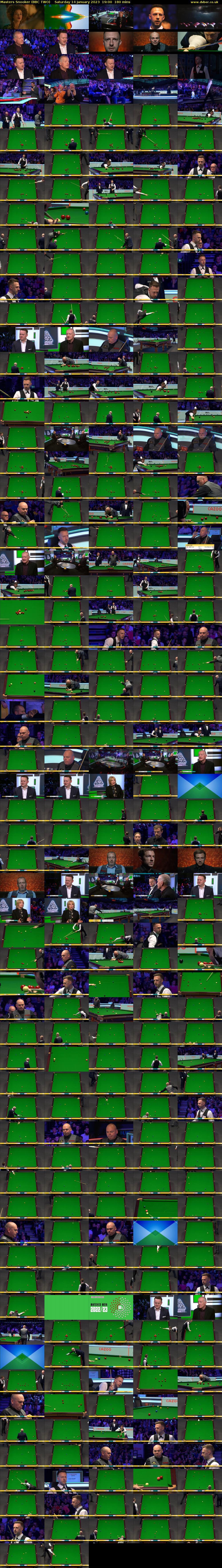 Masters Snooker (BBC TWO) Saturday 14 January 2023 19:00 - 22:00