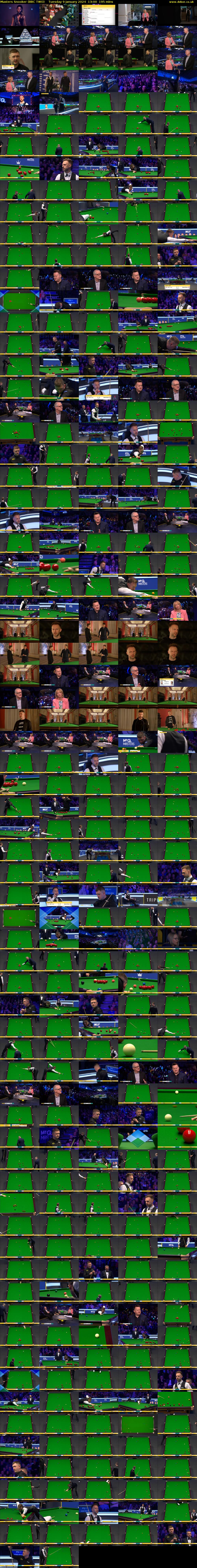 Masters Snooker (BBC TWO) Tuesday 9 January 2024 13:00 - 16:15