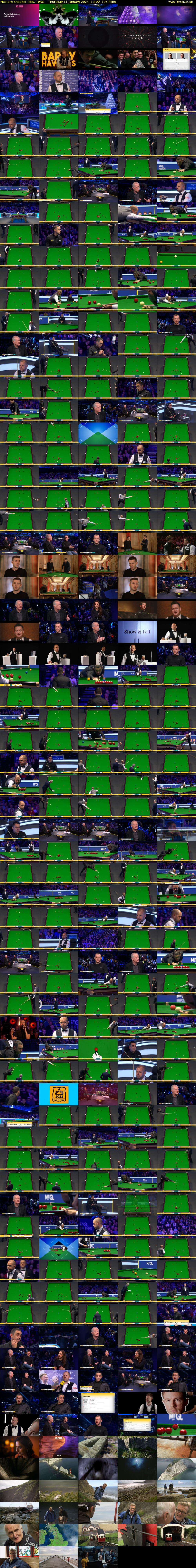 Masters Snooker (BBC TWO) Thursday 11 January 2024 13:00 - 16:15