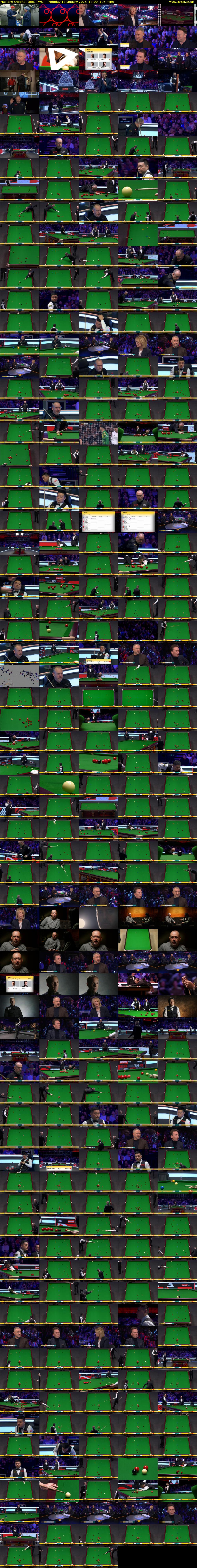 Masters Snooker (BBC TWO) Monday 13 January 2025 13:00 - 16:15