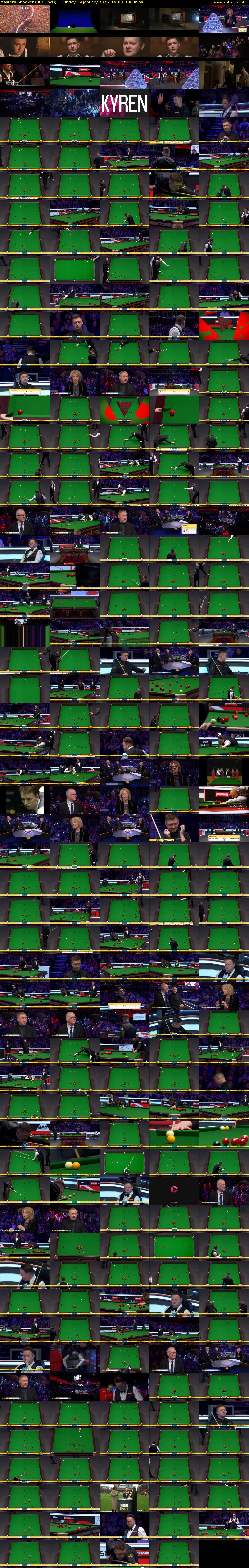 Masters Snooker (BBC TWO) Sunday 19 January 2025 19:00 - 22:00