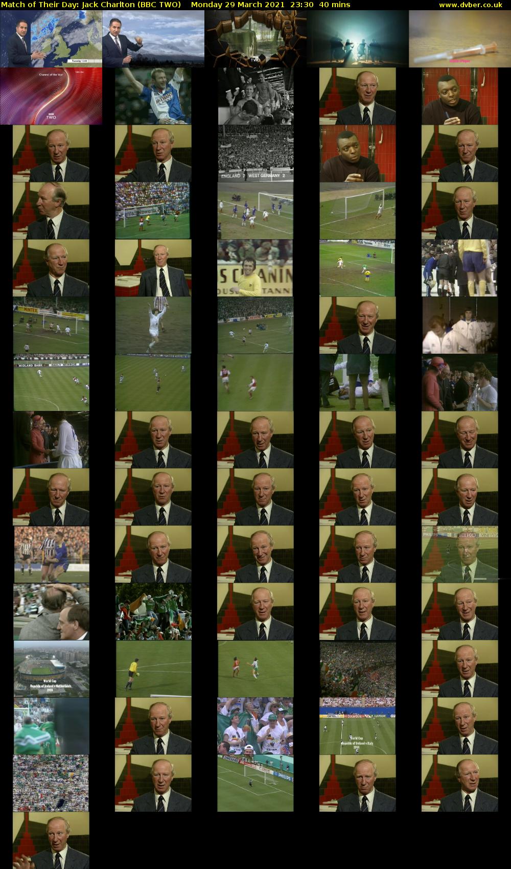 Match of Their Day: Jack Charlton (BBC TWO) Monday 29 March 2021 23:30 - 00:10