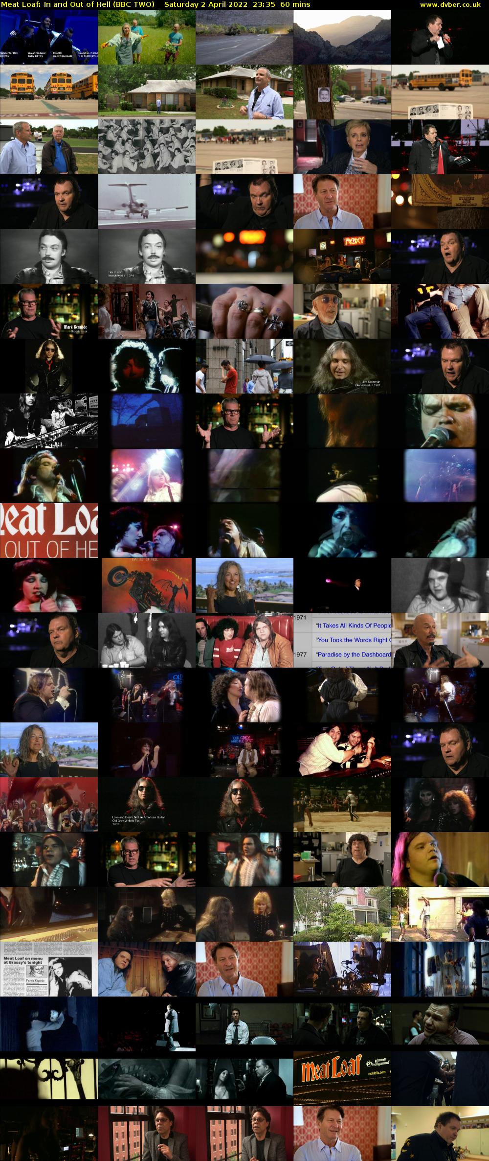 Meat Loaf: In and Out of Hell (BBC TWO) Saturday 2 April 2022 23:35 - 00:35