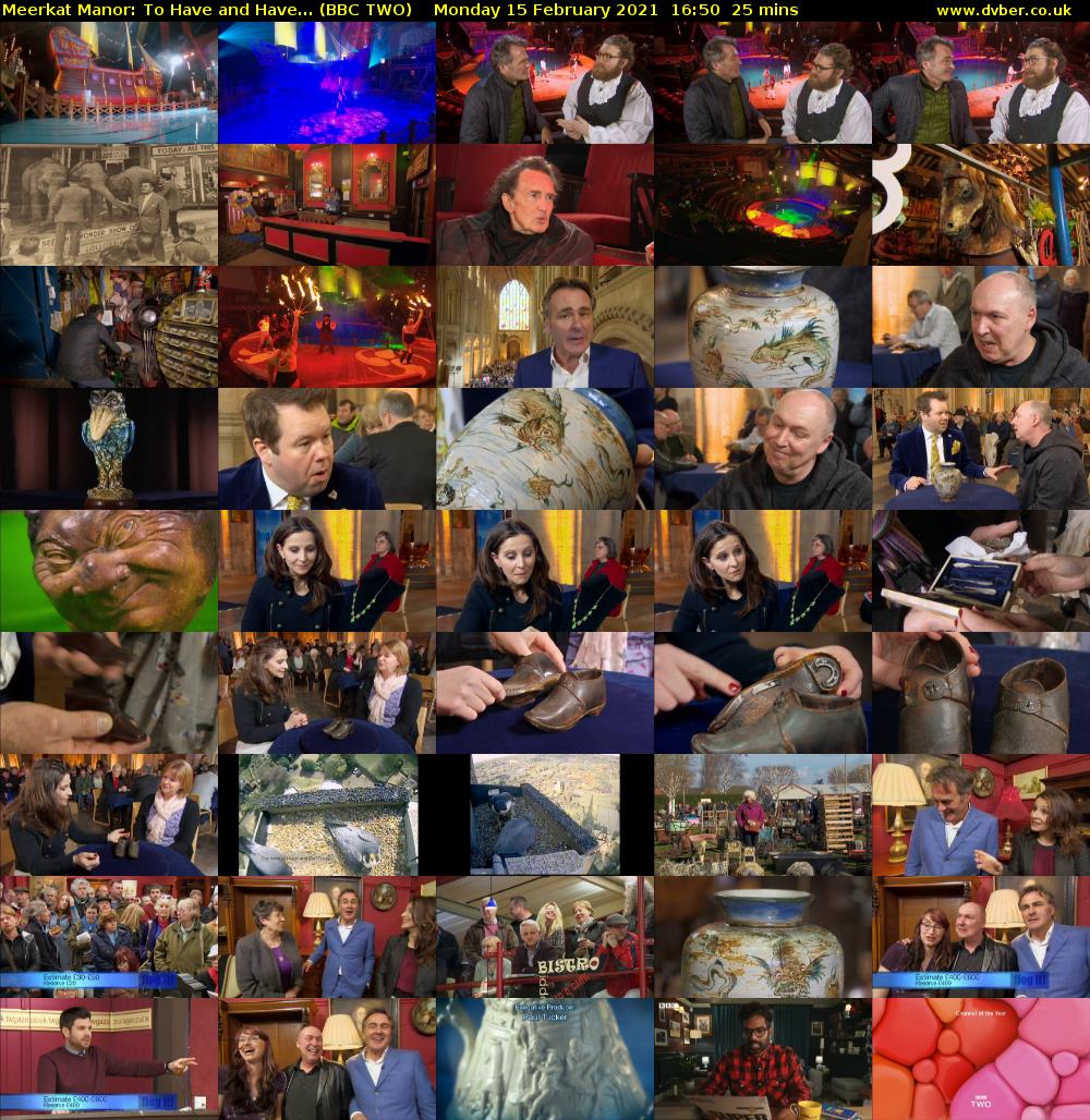 Meerkat Manor: To Have and Have... (BBC TWO) Monday 15 February 2021 16:50 - 17:15
