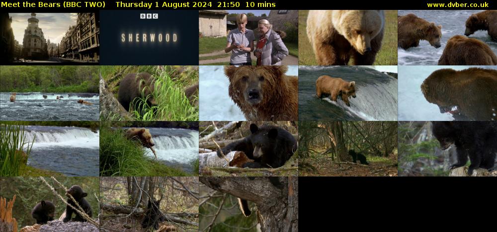 Meet the Bears (BBC TWO) Thursday 1 August 2024 21:50 - 22:00