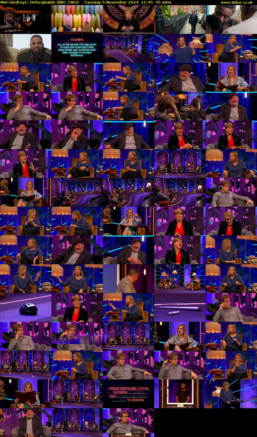 Mel Giedroyc: Unforgivable (BBC TWO) Tuesday 5 November 2024 21:45 - 22:30