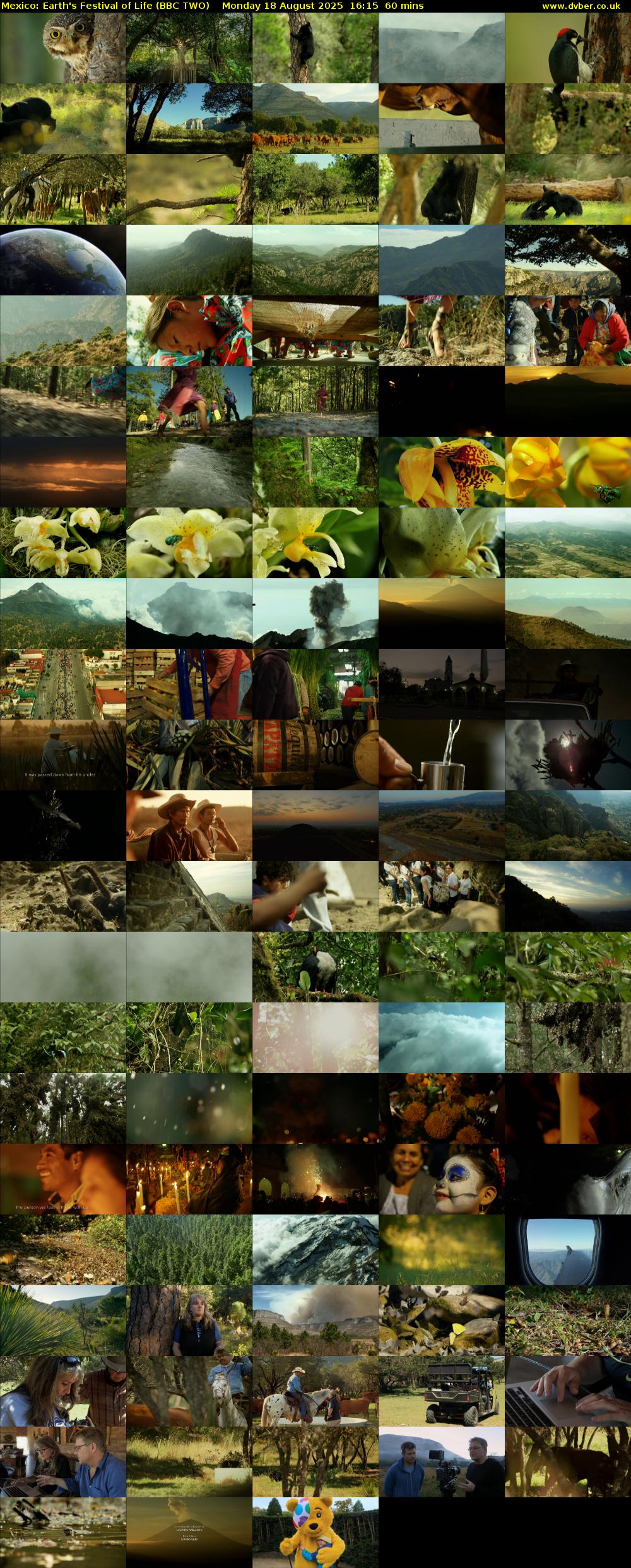 Mexico: Earth's Festival of Life (BBC TWO) Monday 18 August 2025 16:15 - 17:15