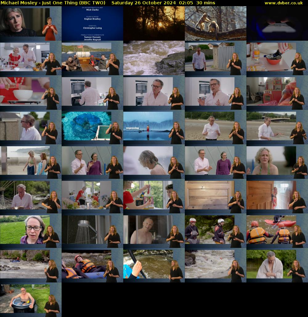 Michael Mosley - Just One Thing (BBC TWO) Saturday 26 October 2024 02:05 - 02:35