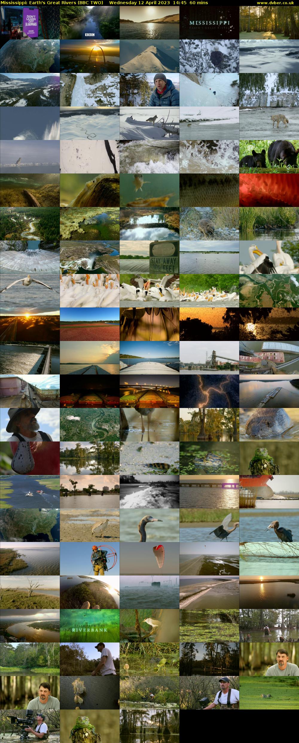 Mississippi: Earth's Great Rivers (BBC TWO) Wednesday 12 April 2023 14:45 - 15:45