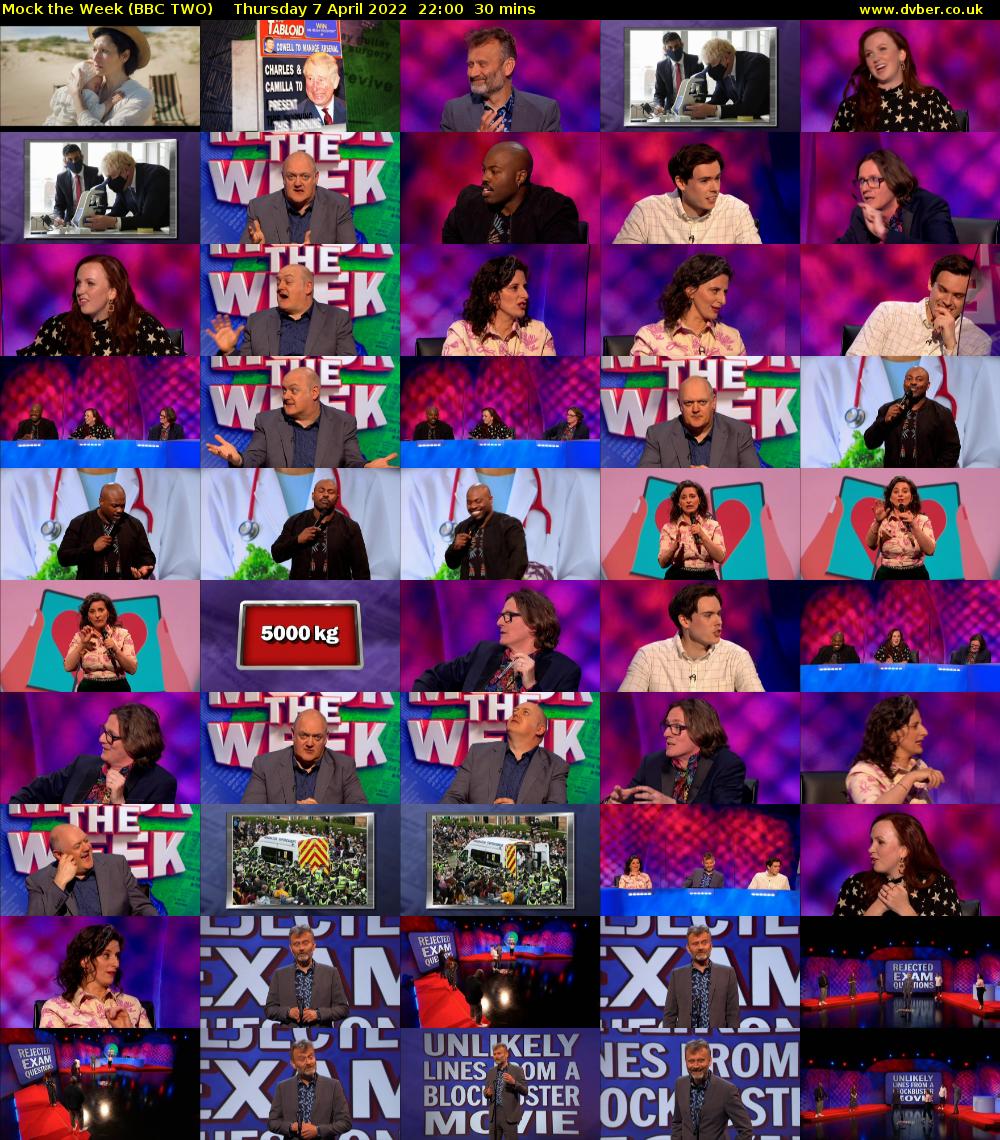Mock the Week (BBC TWO) Thursday 7 April 2022 22:00 - 22:30