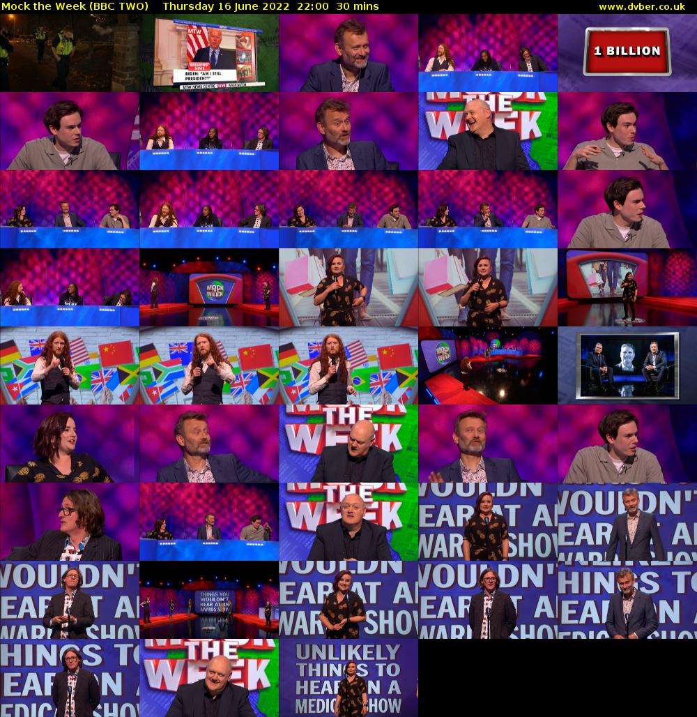 Mock the Week (BBC TWO) Thursday 16 June 2022 22:00 - 22:30