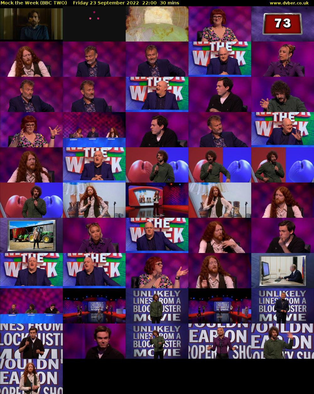 Mock the Week (BBC TWO) Friday 23 September 2022 22:00 - 22:30