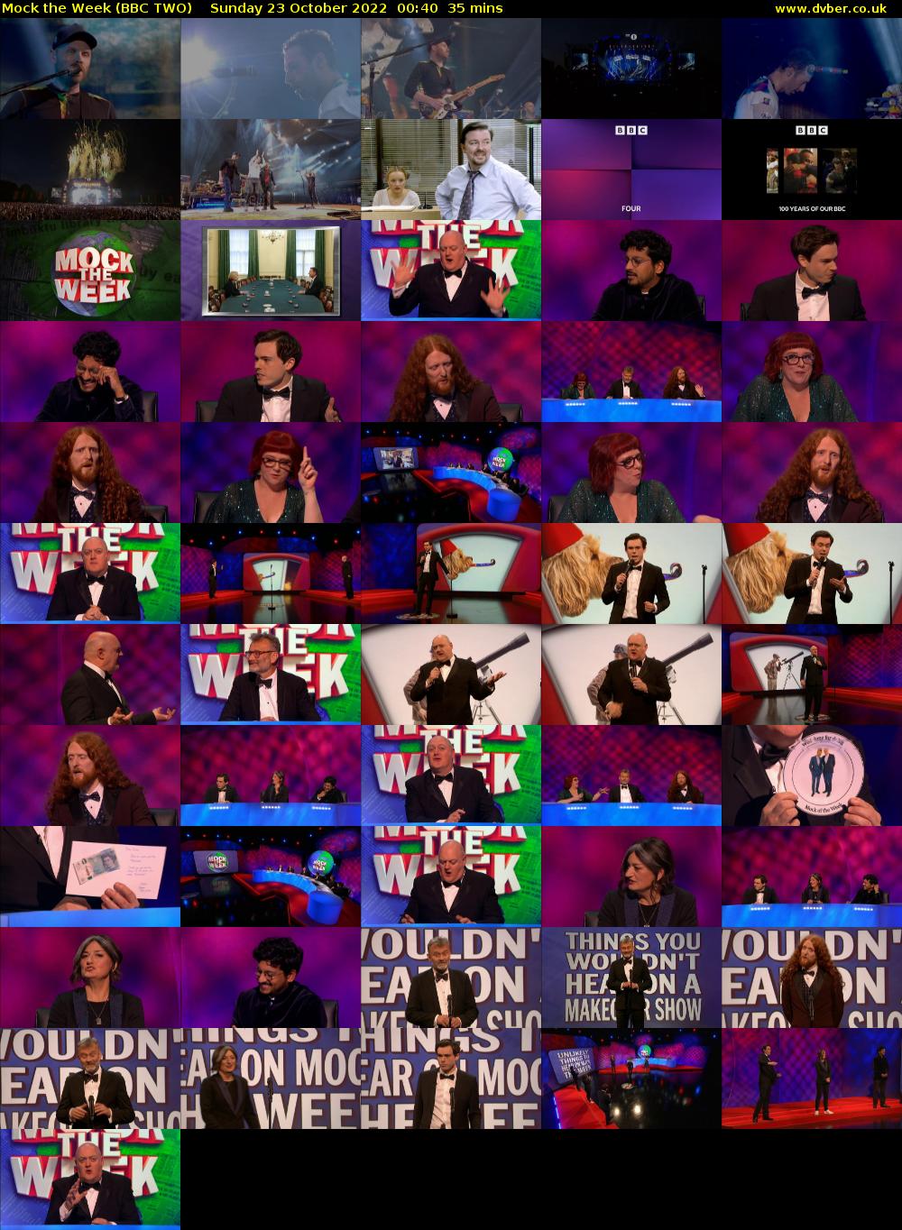 Mock the Week (BBC TWO) Sunday 23 October 2022 00:40 - 01:15