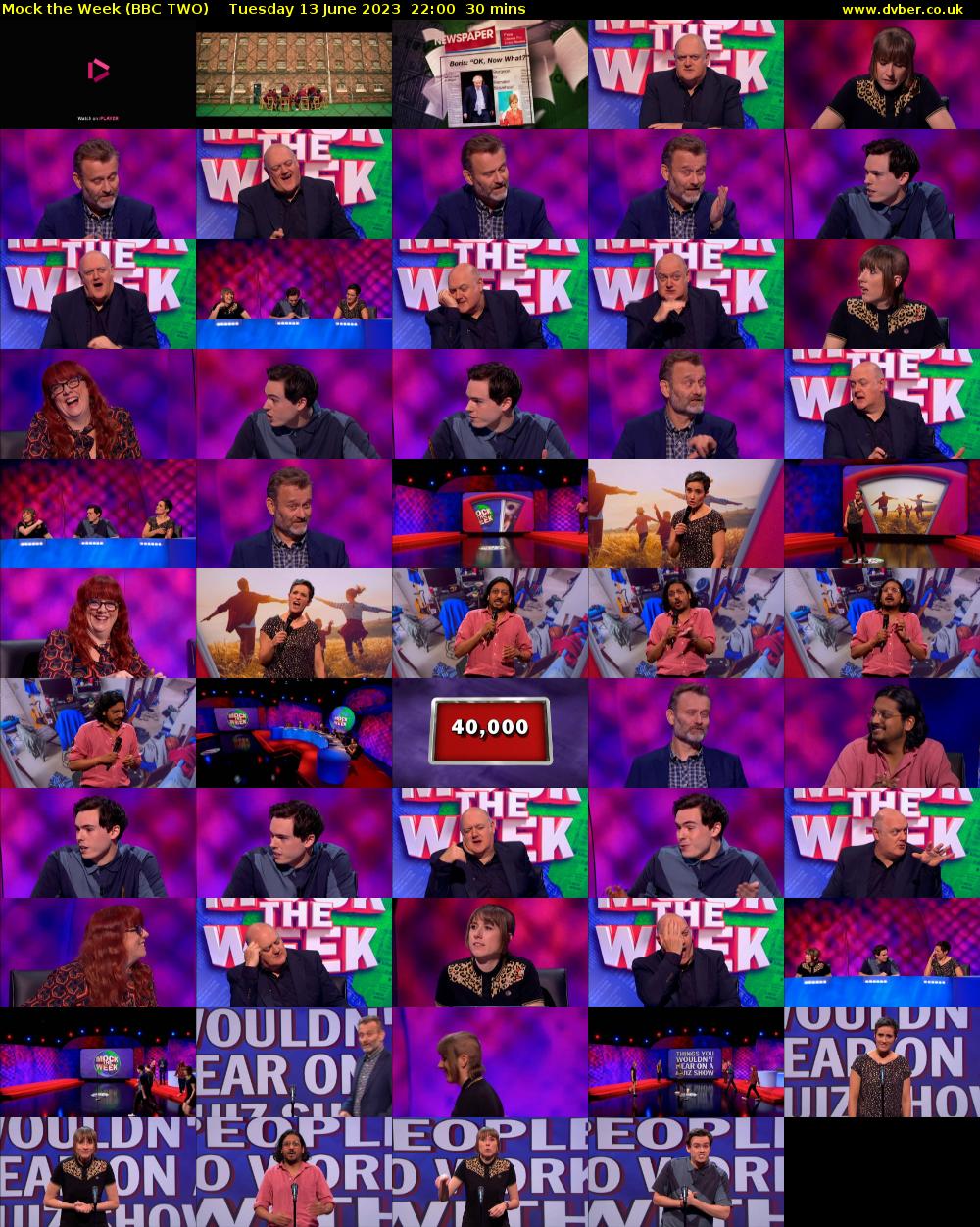 Mock the Week (BBC TWO) Tuesday 13 June 2023 22:00 - 22:30