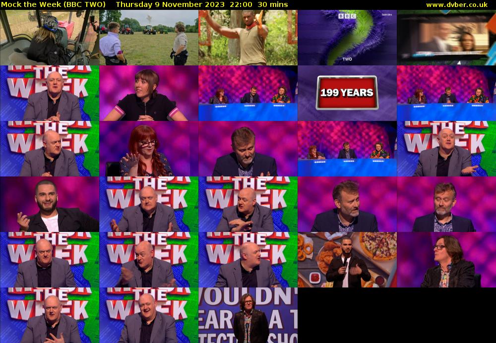Mock the Week (BBC TWO) Thursday 9 November 2023 22:00 - 22:30