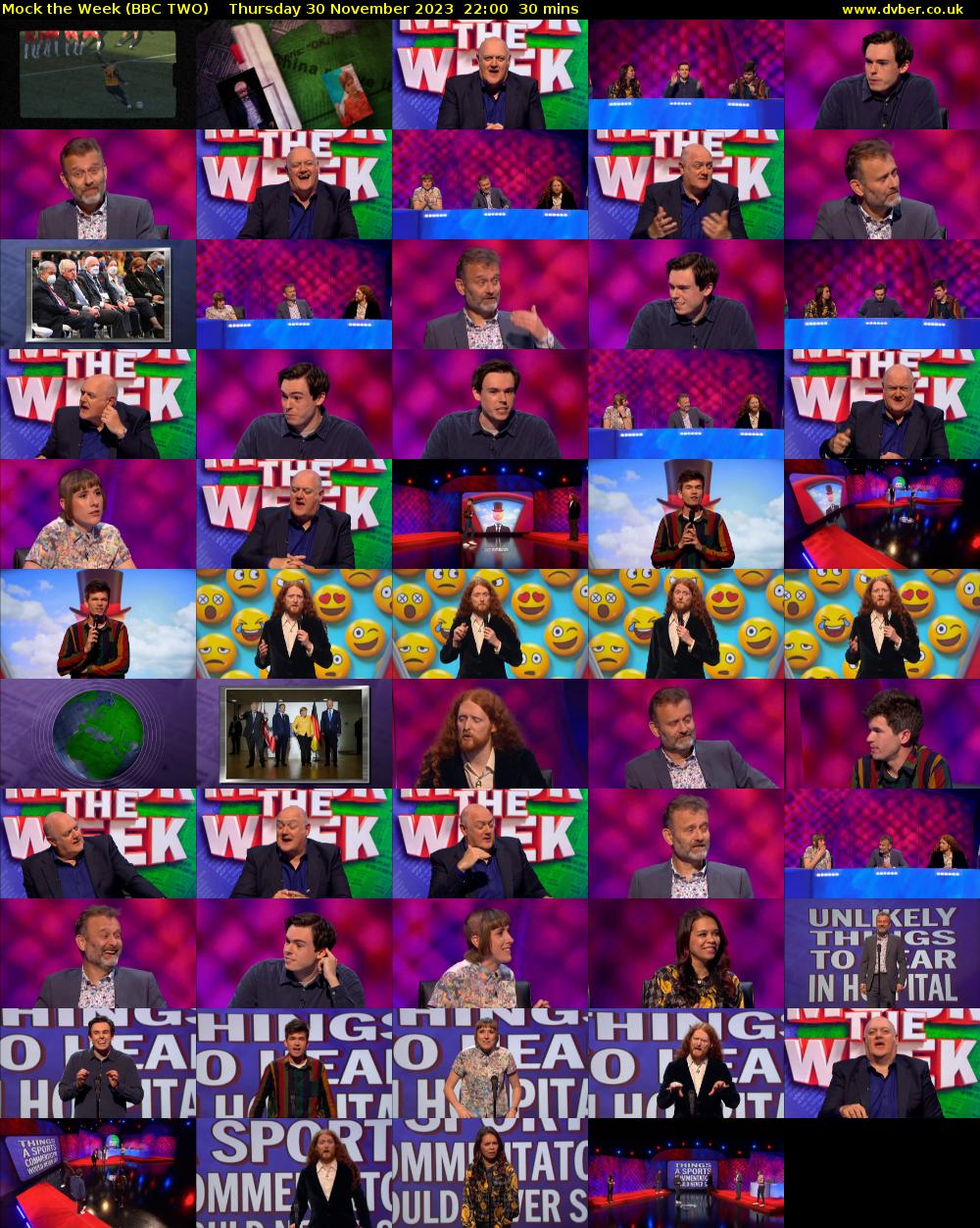 Mock the Week (BBC TWO) Thursday 30 November 2023 22:00 - 22:30
