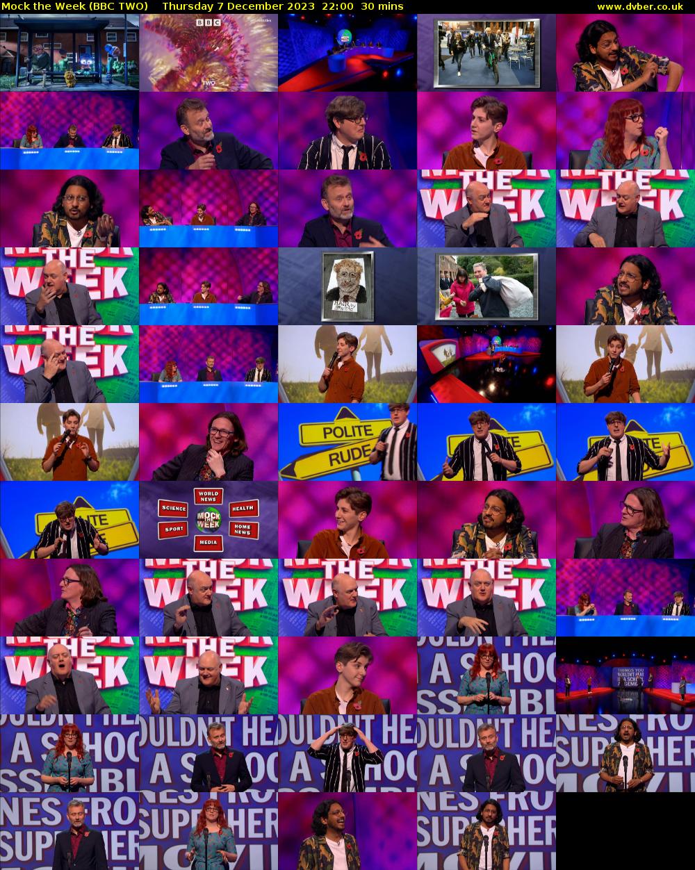 Mock the Week (BBC TWO) Thursday 7 December 2023 22:00 - 22:30