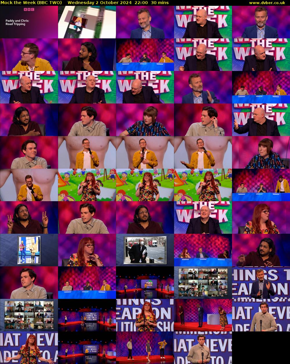 Mock the Week (BBC TWO) Wednesday 2 October 2024 22:00 - 22:30