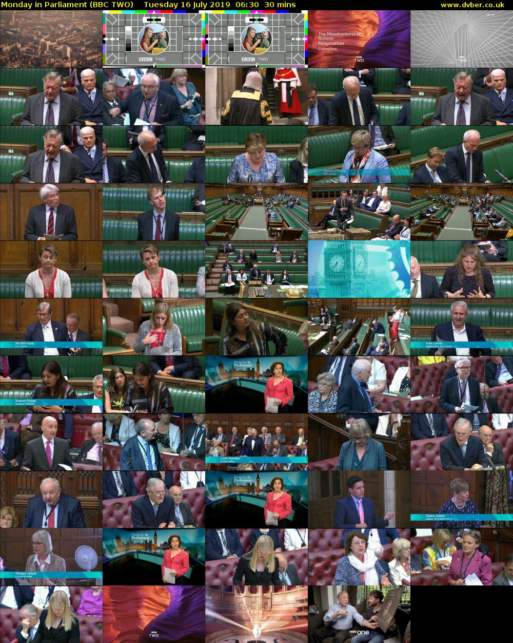 Monday in Parliament (BBC TWO) Tuesday 16 July 2019 06:30 - 07:00