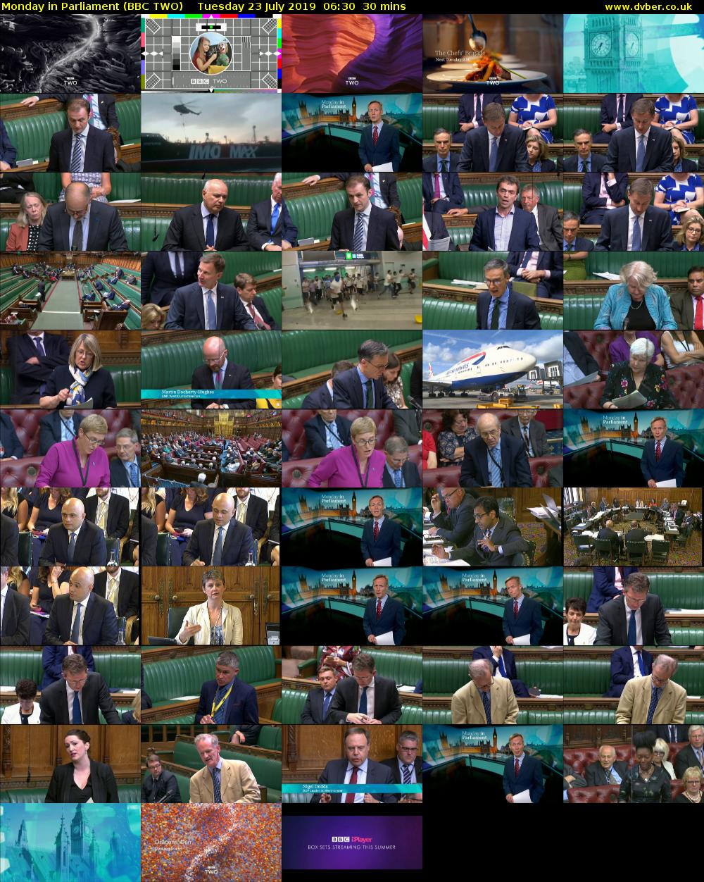 Monday in Parliament (BBC TWO) Tuesday 23 July 2019 06:30 - 07:00