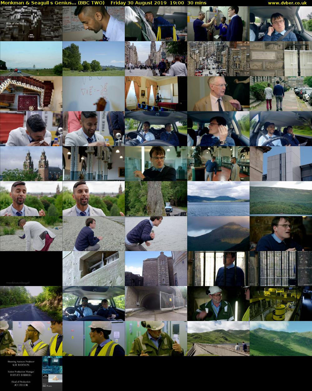 Monkman & Seagulls Genius... (BBC TWO) Friday 30 August 2019 19:00 - 19:30