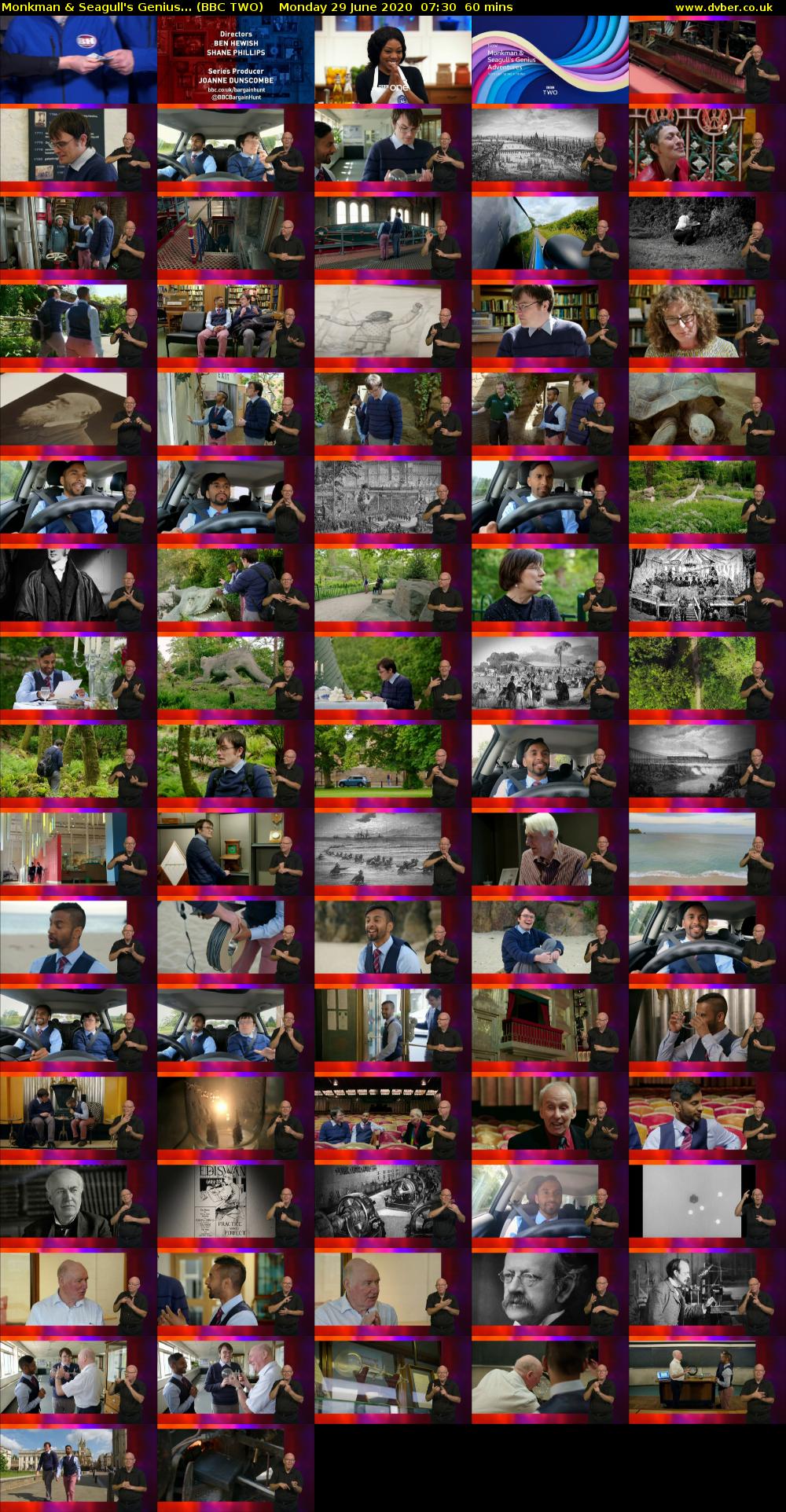 Monkman & Seagull's Genius... (BBC TWO) Monday 29 June 2020 07:30 - 08:30